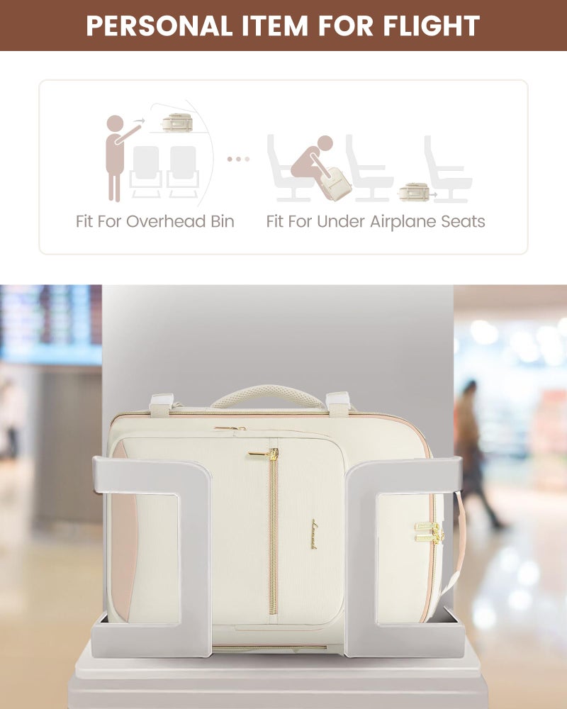 LOVEVOOK Travel Backpack for Women  40L Personal Item Backpack Flight Approved with 3 Packing Cubes  Water Resistant Carry on Backpacks Luggage Daypack Business Weekender Bag  Beige-Flesh beige - Image 4